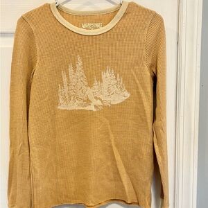 American Eagle Outfitters Beige Waffle Knit Top